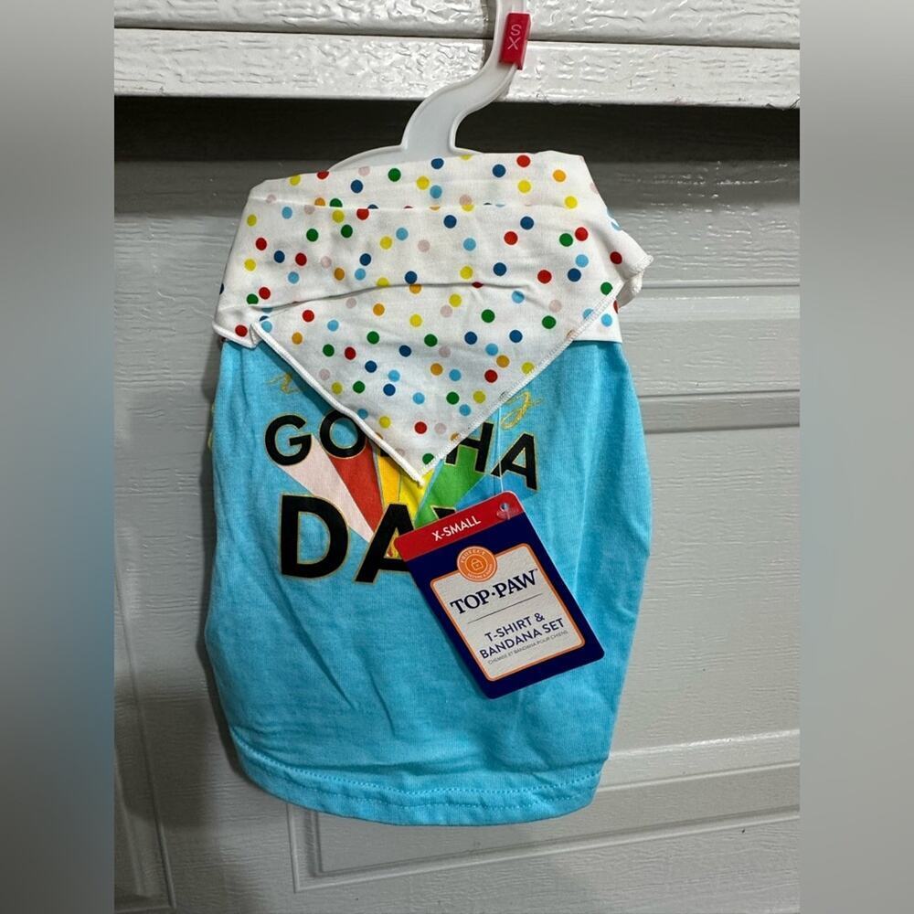Top Paw® Birthday "Party Animal" Dog Tee & Bandana Set - XS - Picture 7 of 10